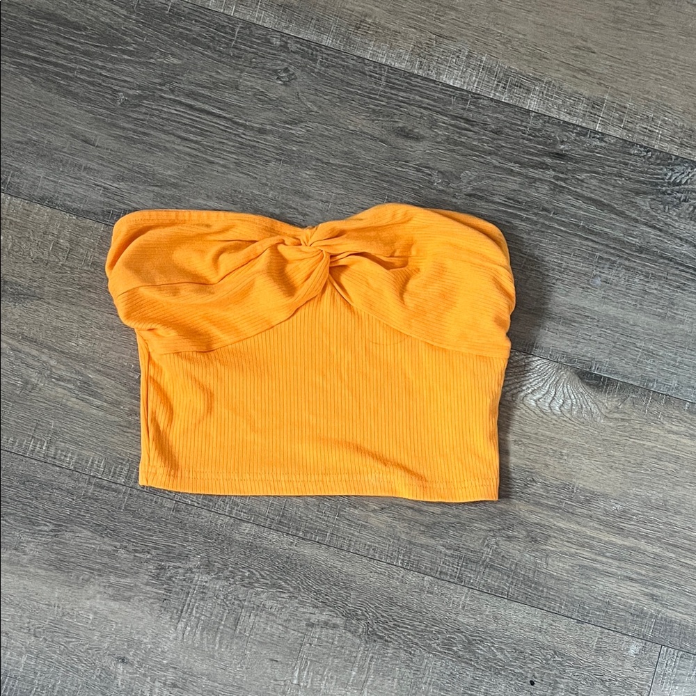 SHEIN Orange Bow Crop Top